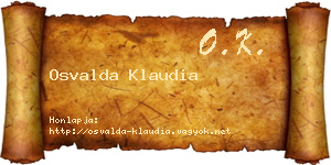 Osvalda Klaudia névjegykártya